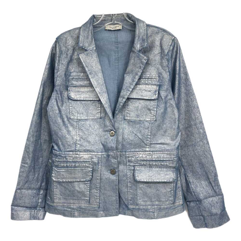 Lola & Sophie Blue Metallic Light Jacket | Size M